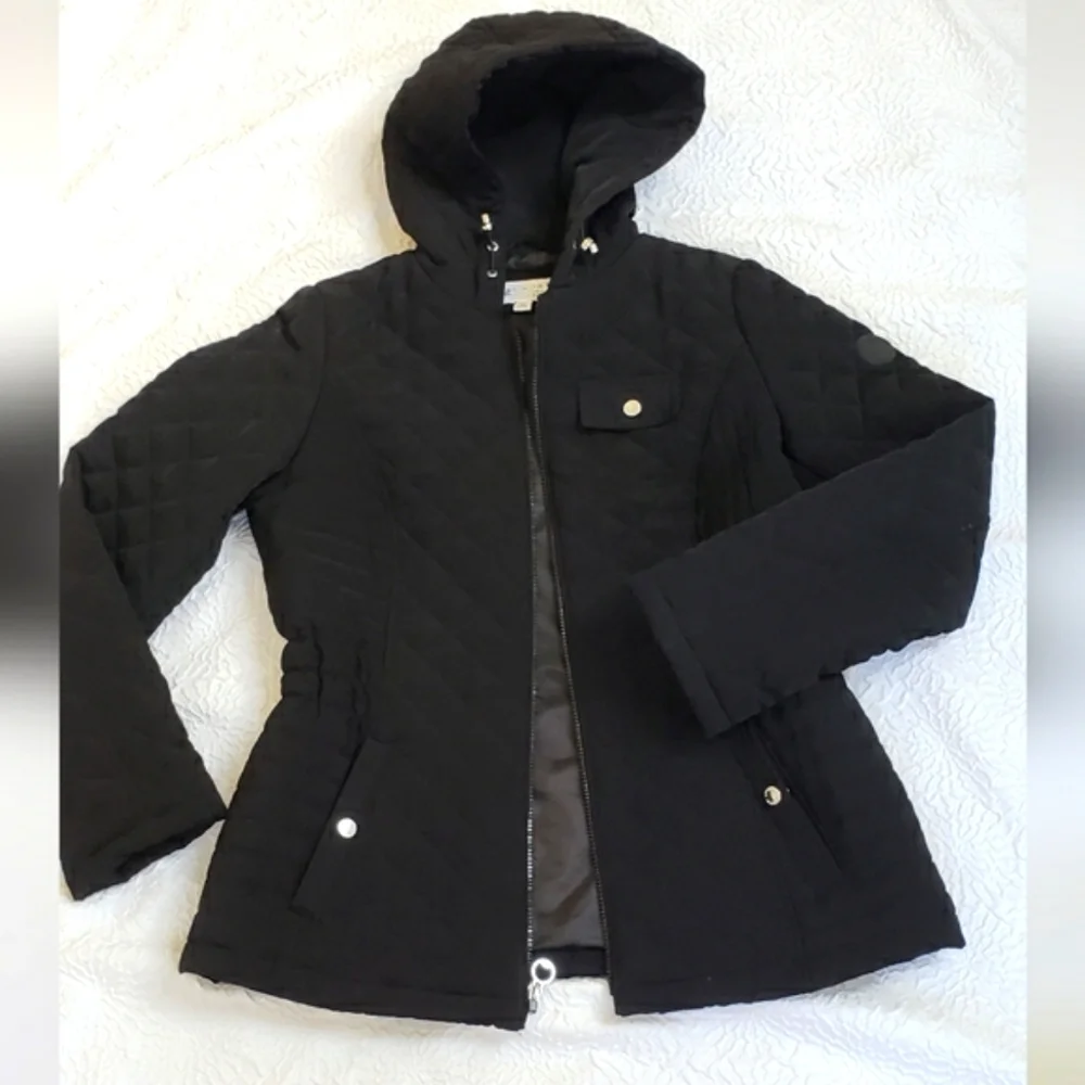 LAUNDRY BY SHELLI SEGAL Women's 3/4 Quilted Lined Hooded Jacket , Medium